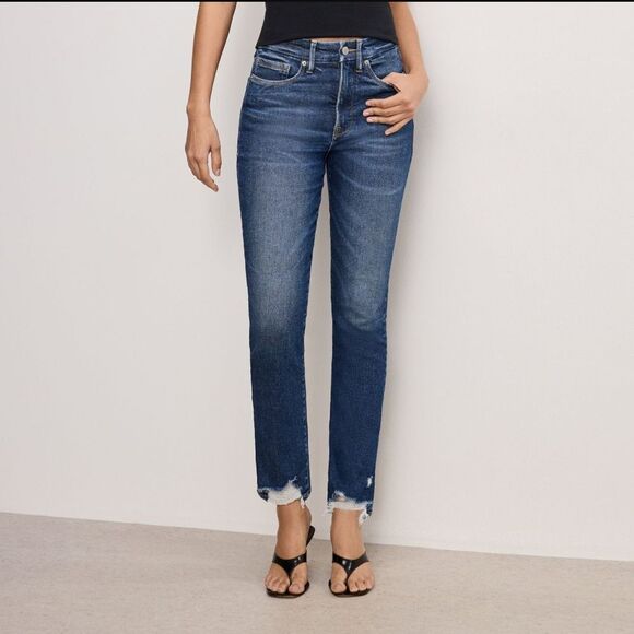 Good American Straight Leg Indigo 201 - Picture 1 of 9
